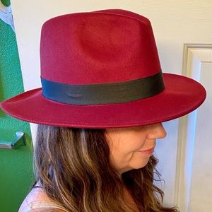 NEW Red Burgundy Felt Hat